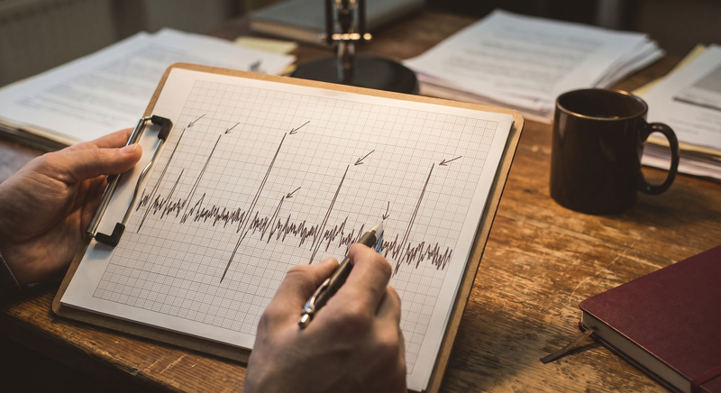 Spectrometer readout showing wavelength peaks used in clinical LED therapy testing